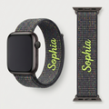 Custom Embroidered Name Apple Watch Band - Personalized Braided Nylon Strap for Series 10/9/Ultra
